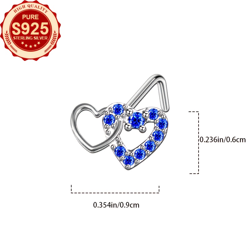 Women's Heart Connected S925 Silver Nose Stud