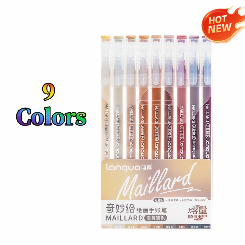   9 color set gel pen for planner office gel pen office accounting pen pastel gel pen suitable for wooden canvas and surface diy   art supplies for professional art purposes