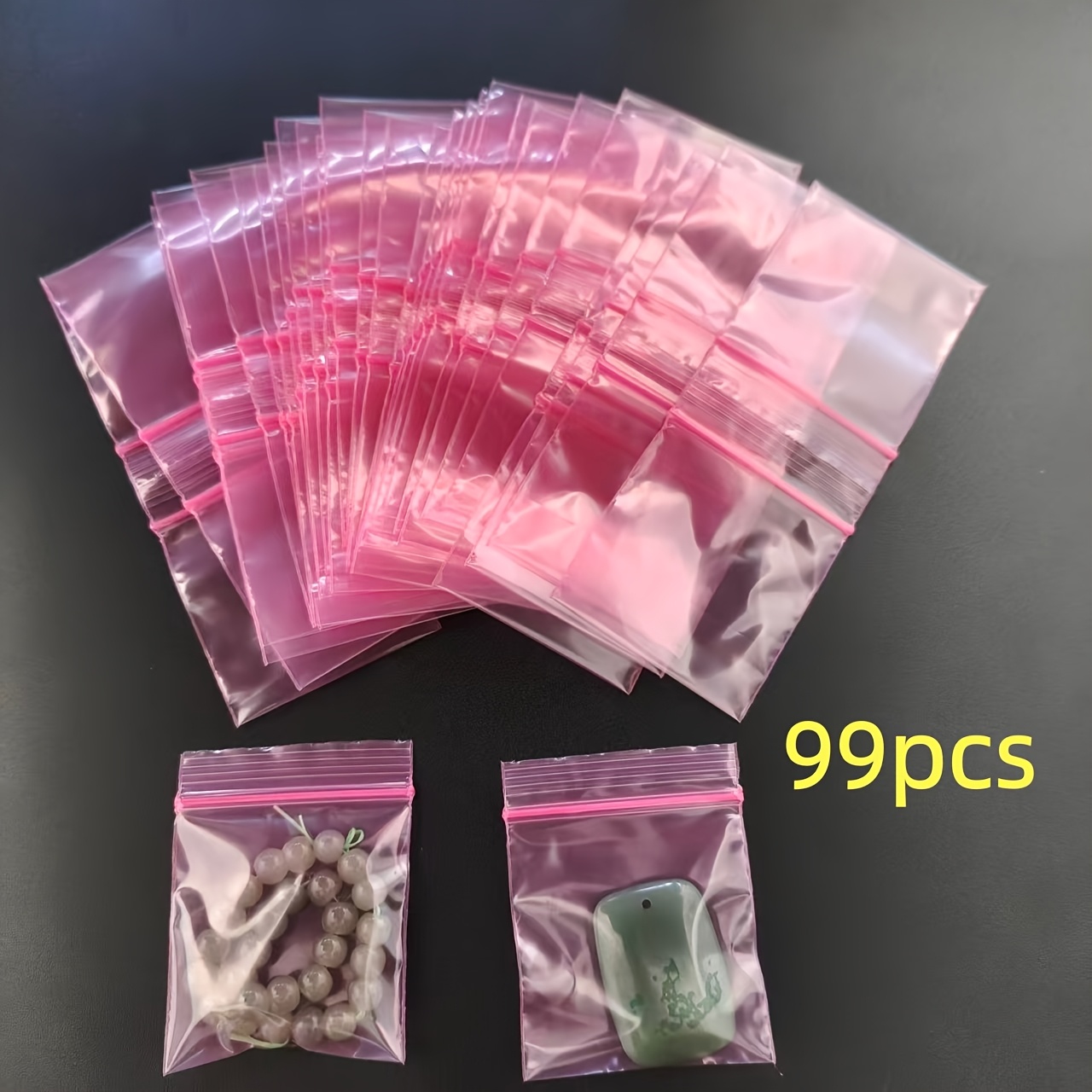 TEMU 99 piezas de bolsitas autosellables mini, adecuadas para recuerdos de boda, regalos de , exhibición y almacenamiento de joyas - Envase
