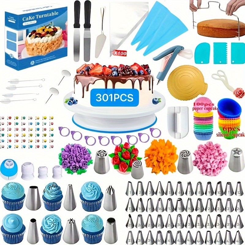 Cake Turntable Amazon Cake Making Kit 301pcs Cake Decorating