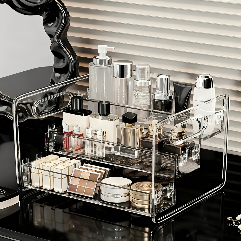 TEMU 1pc Assembled 3-tier Table And Drawer Organizer, Suitable For Home, Bedroom, Living Room, Dressing Table, Bathroom, And Multi-scene Use, Sturdy