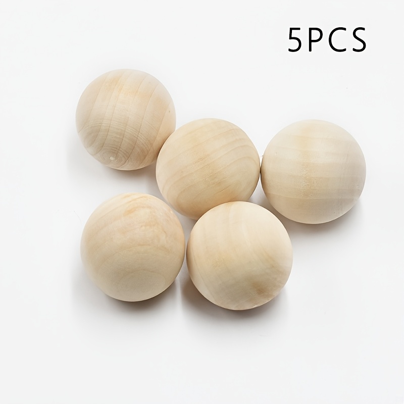 Image of 5/10/15/20/40/40/60/80/100/200/300pcs Natural Wooden Beads - , 8/10/12/14/16/18/20/25/30/35/40/50mm Round Handmade Beads Without Holes For Jewelry And Crafts, Desktop Decoration (beads)