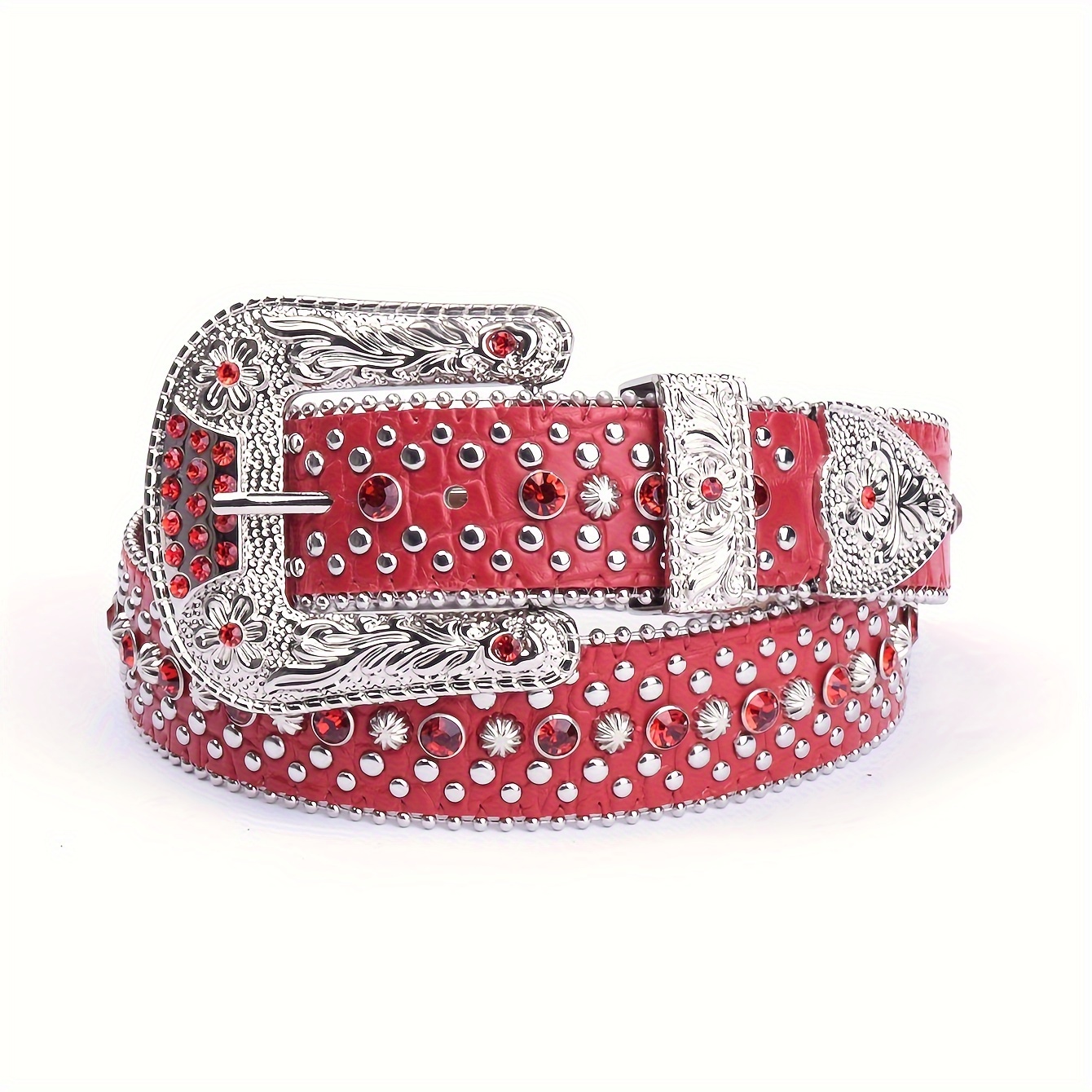 PU Leather Studded Y2k Belt Punk Rave Cowgirl Waist Belt Verdusa Women main image 4
