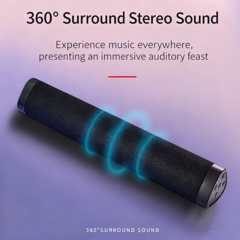 Powerful Long Soundbar Speaker with Deep Bass, Suitable for Outdoor And Home Use, Featuring Dual Speakers for Desktop