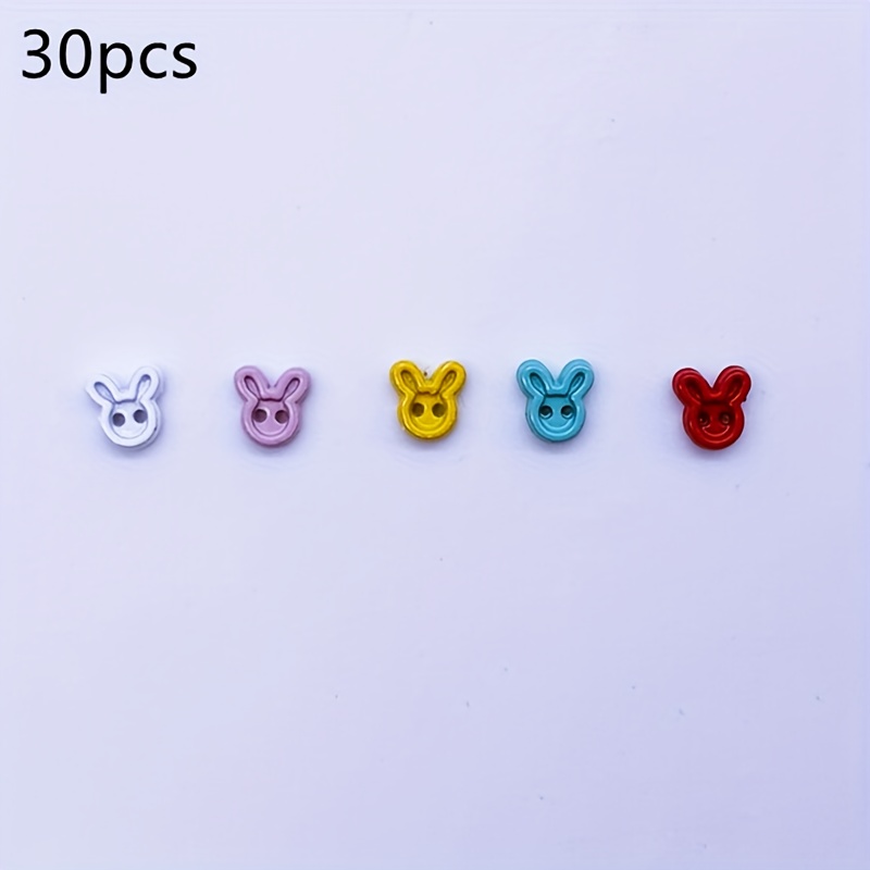 30pcs/2-hole 4mm Mini Bunny Head Buttons, Mini Metal Buttons, Doll Buttons, Doll Sewing Craft Supplies