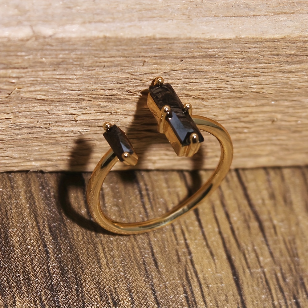 Natural Agate Open Ring Minimalist Retro Ring