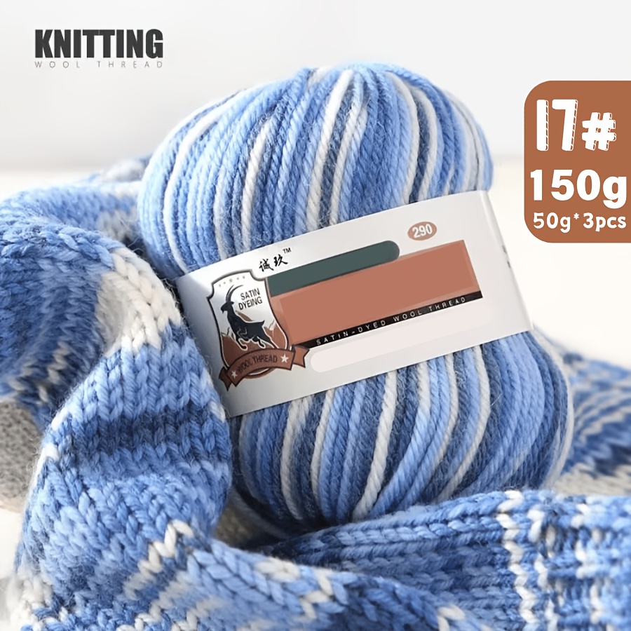TEMU Set Of 3 Luxurious Tie-dye Yarns, Gentle And Skin-friendly Gradient Yarn, Hand-dyed In Multiple Colors, Featuring A Rich Texture And , Of 95%