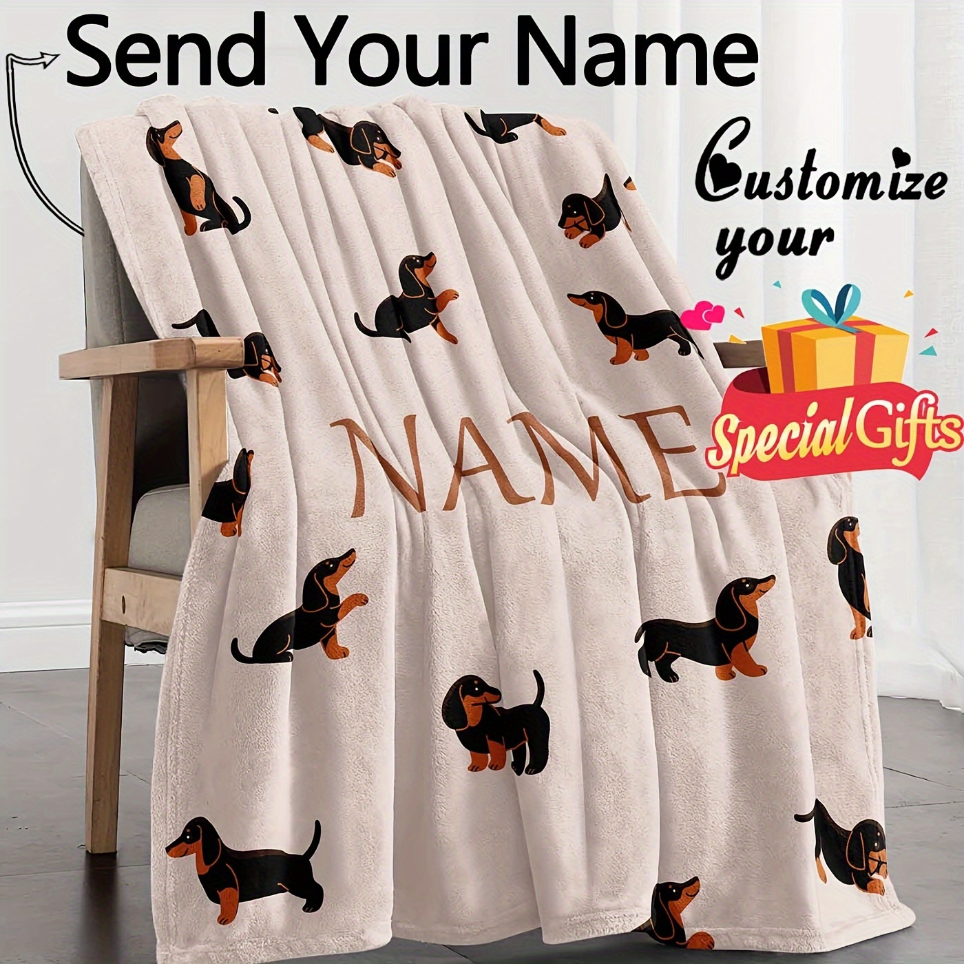 

1pc Name Fleece Blanket, , For , Boys, , , Christmas , All-, , Washable, , , , 250-300g