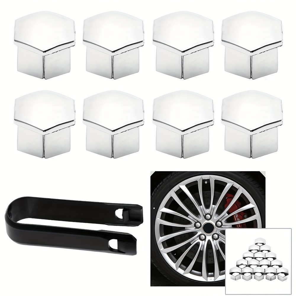 

15 Pcs Chrome Wheel Nut Caps For Peugeot 308, 307, 207, 508, 3008, C5, C4l, C2 - Abs Material