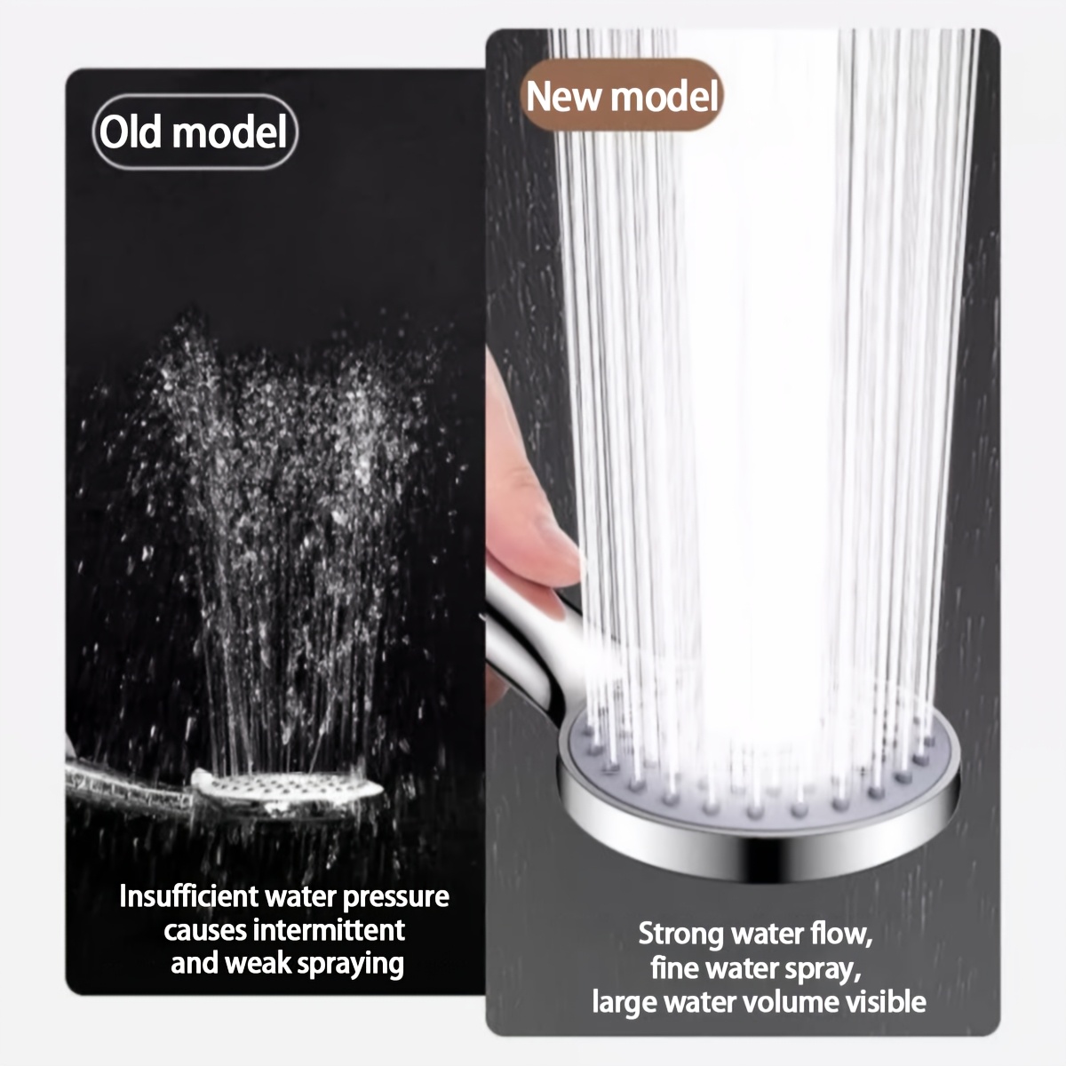 2.0m Extended Silvery Adjustable Pressure Shower Head