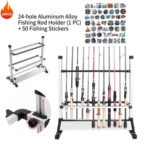 Alloy Pole Storage Rack 24 Rod Fishing Pole Holder Aluminum Alloy Rack Stand Portable Alloy Pole Storage Rack 24 Rod Fishing Pole Holder Aluminum Alloy Rack Stand Portable