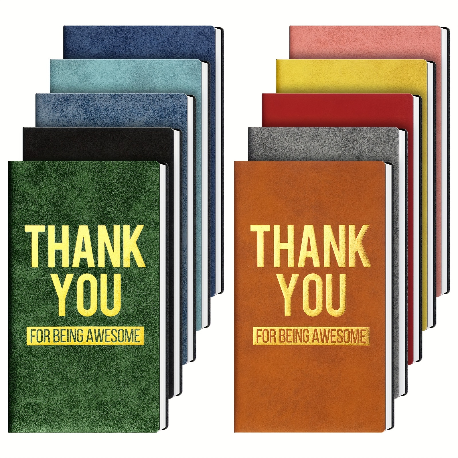 

10 Pack Appreciation Gift For Employee A6 Leather Notebook Staff Cna Student Teacher Thank You Gift Inspirational Journal Bulk Back To School Gift For Student Coworker Team Volunteer (thank You)