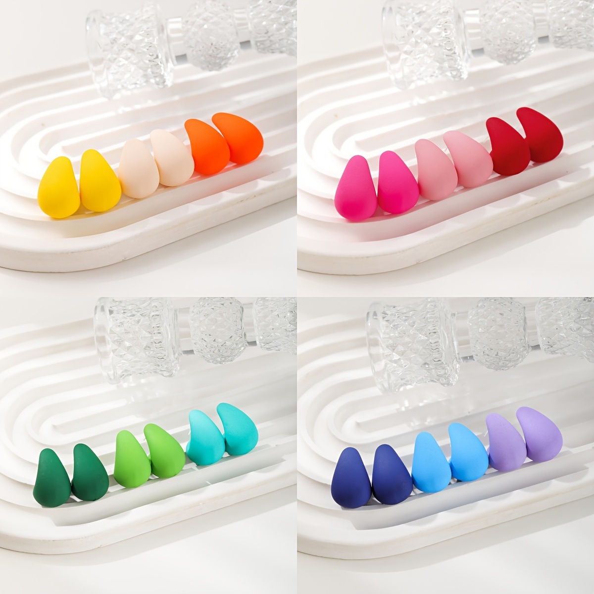 

Colorful Droplet Shape Dangle Earrings Elegant Simple Style Plastic Jewelry Trendy Female Gift