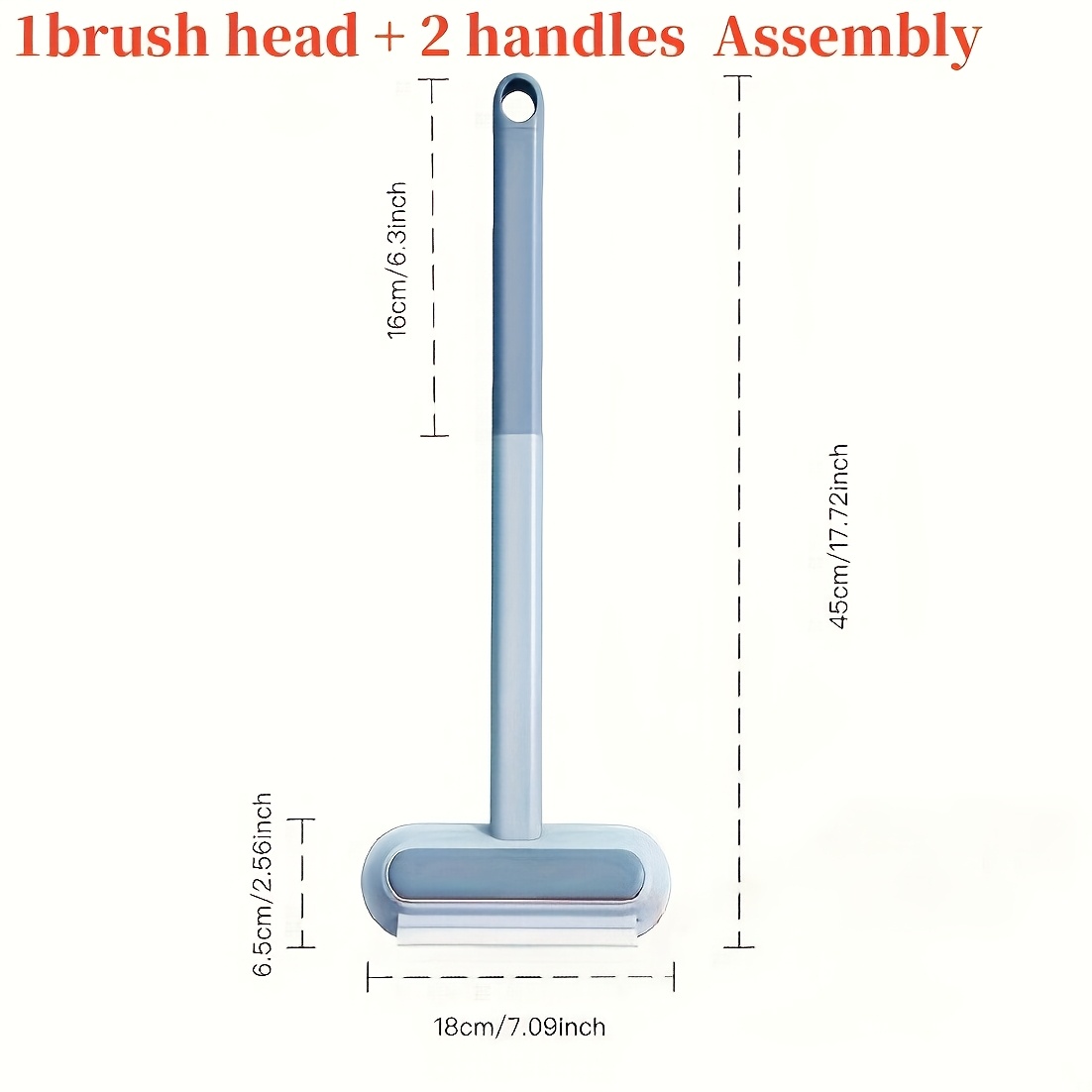 Image of 2-in-1 Pet Hair Remover Brush For | Bristle & Brushes With Washable Blue & Gray Bristles, Durable Plastic Handle - Reusable Lint Brush For Carpets, Upholstery - Efficient Fur Removal Tool