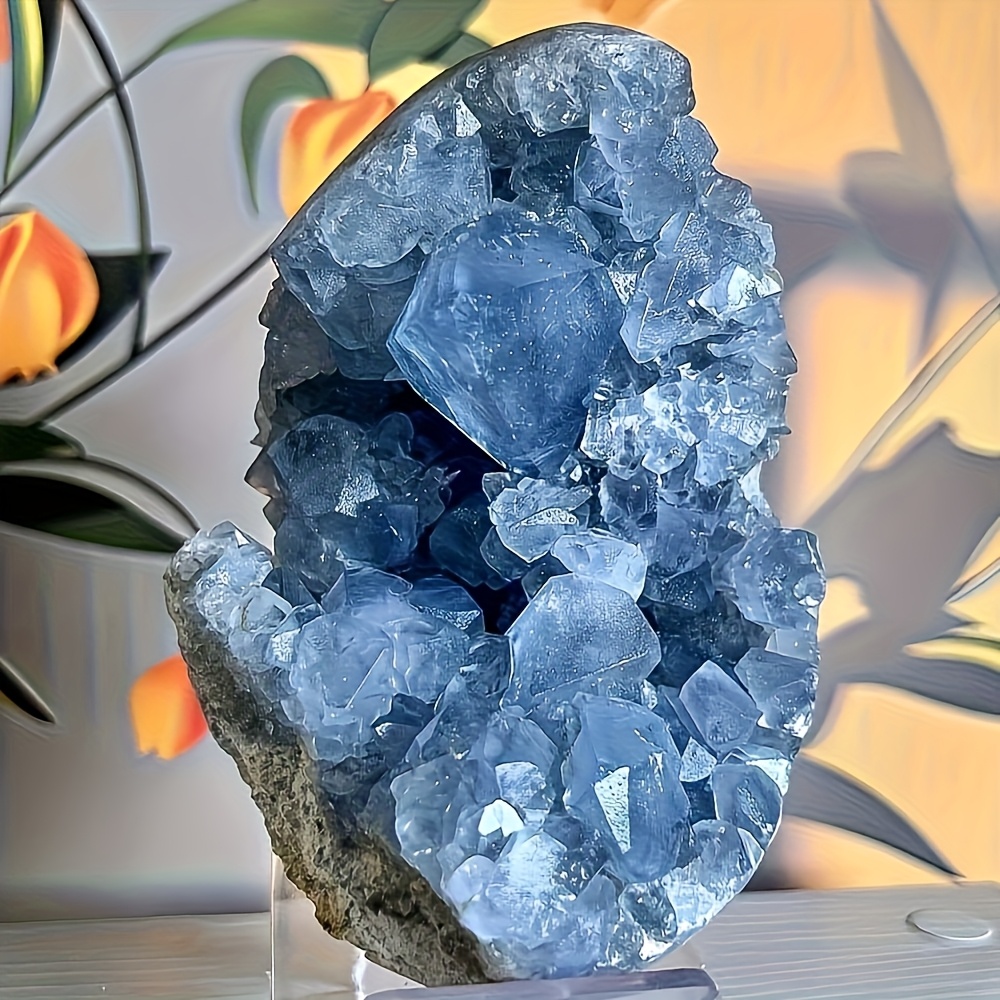 TEMU A Cluster Of 1 Large Rare Stone, Diy Crystal Specimen Decoration, Shiny And Unique Collectible, Unique Mineral Gift Idea - And Office Decoration