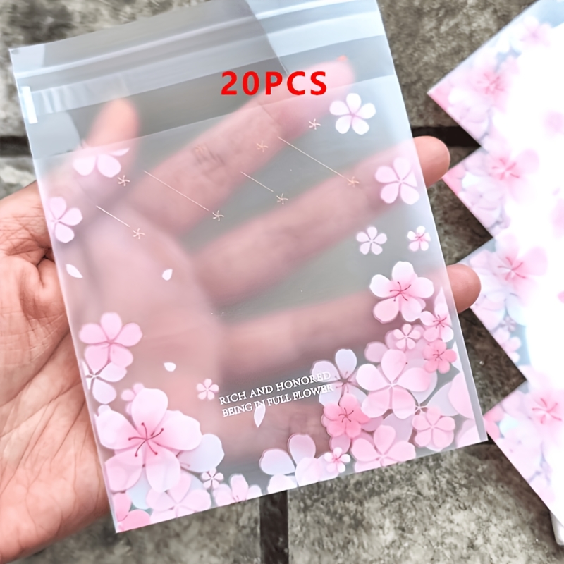 TEMU 20/40pcs Cherry Clear Self-sealing Bags, Resealable Plastic Pouches For Jewelry, Small Business, Gifts And Party Favors