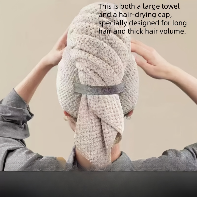 TEMU Women's Microfiber Hair Wrap, Quick-drying And Absorbent Hair Cap With A Secure Elastic Band, Unscented And Non-shiny, Suitable For Curly Hair, Beige Color, Suitable For All