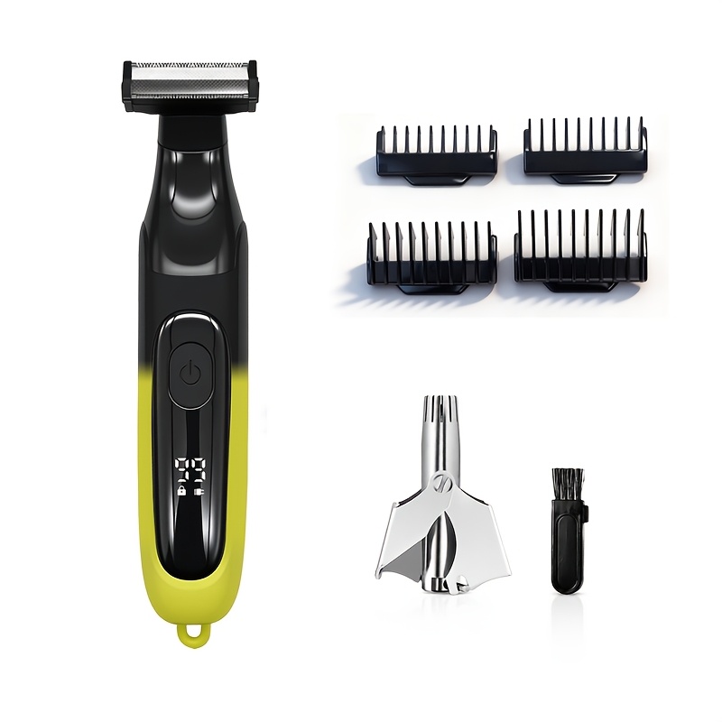Image of Men's 7-in-1 Trimmer Set, Electric Body Hair Trimmer, Body Hair Trimmer, Nose Hair Trimmer, With 4 Guide Combs, Led Display, Usb-c Charging Port