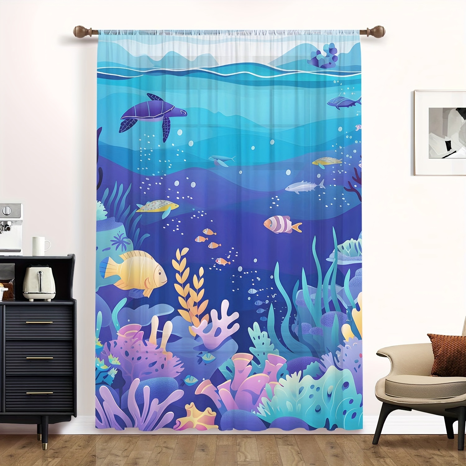 bezaubernder unterwasserwelt vorhang korallen fisch Temu Germany