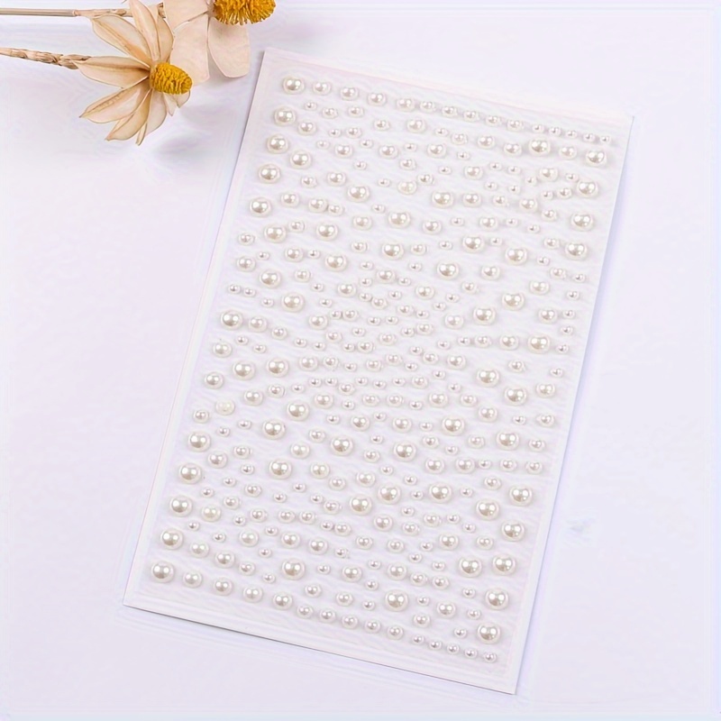 Image of 321pcs Pearl Diy Stickers, Home Decoration Pearls, Suitable For Makeup, Hair, Face, Nails, Mobile Phone Decorations Or Gifts, Made Of Plastic Abs Material, Pearl Jewelry