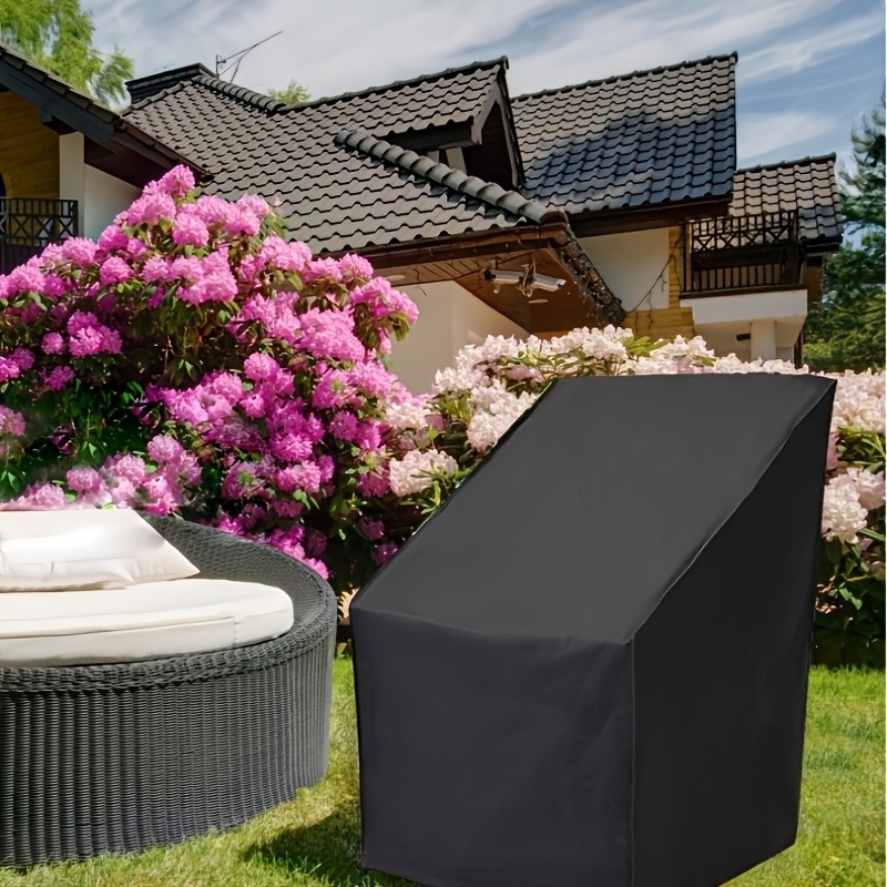 TEMU 1pc Outdoor Dining Chair Cover, Dining Chair Covers, Outdoor Patio Furniture Covers, Heavy-duty Cover For Outdoor Stacked Chairs.