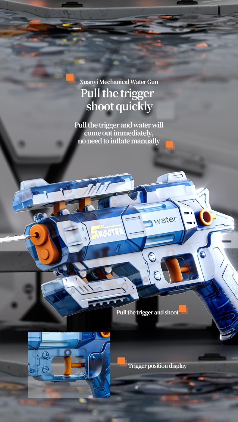 transformable transparent water gun toy for   for       or outdoor fun a great gift for boys and girls details 1