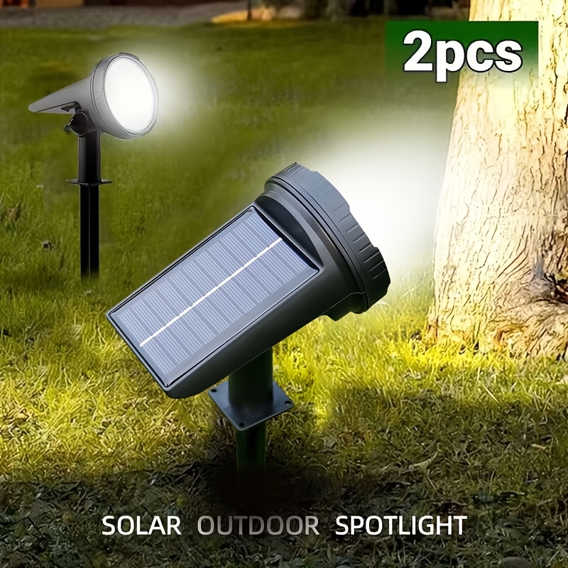 TEMU 2-pack 110led Solar Spotlight, Ip55 Outdoor Solar Landscape Light, Adjustable Brightness, Suitable For Garden, Yard, Trees, Backyard, Driveway,
