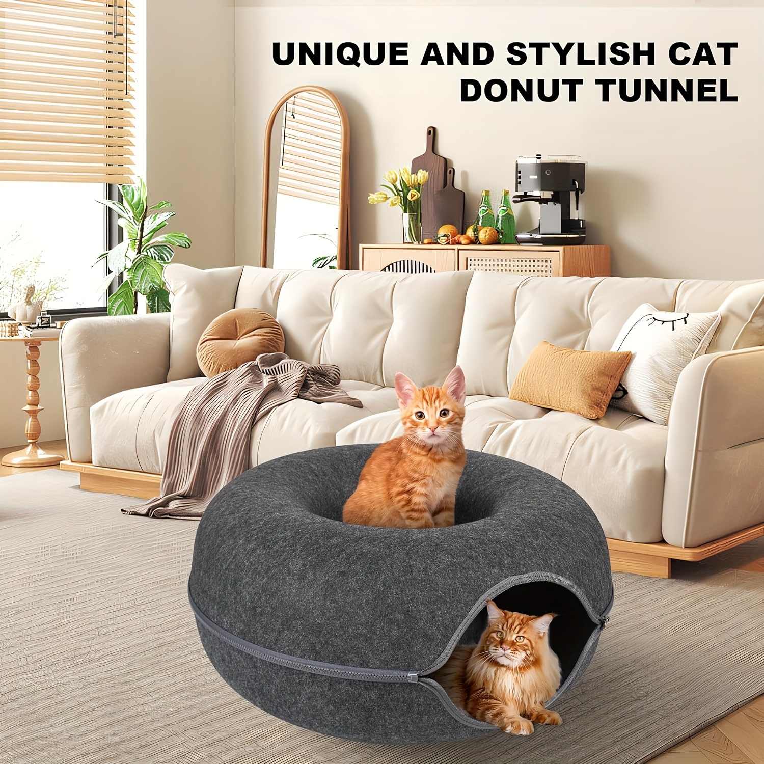 Peekaboo Cat Cave Indoor Cats Cat Tunnel Bed - Temu