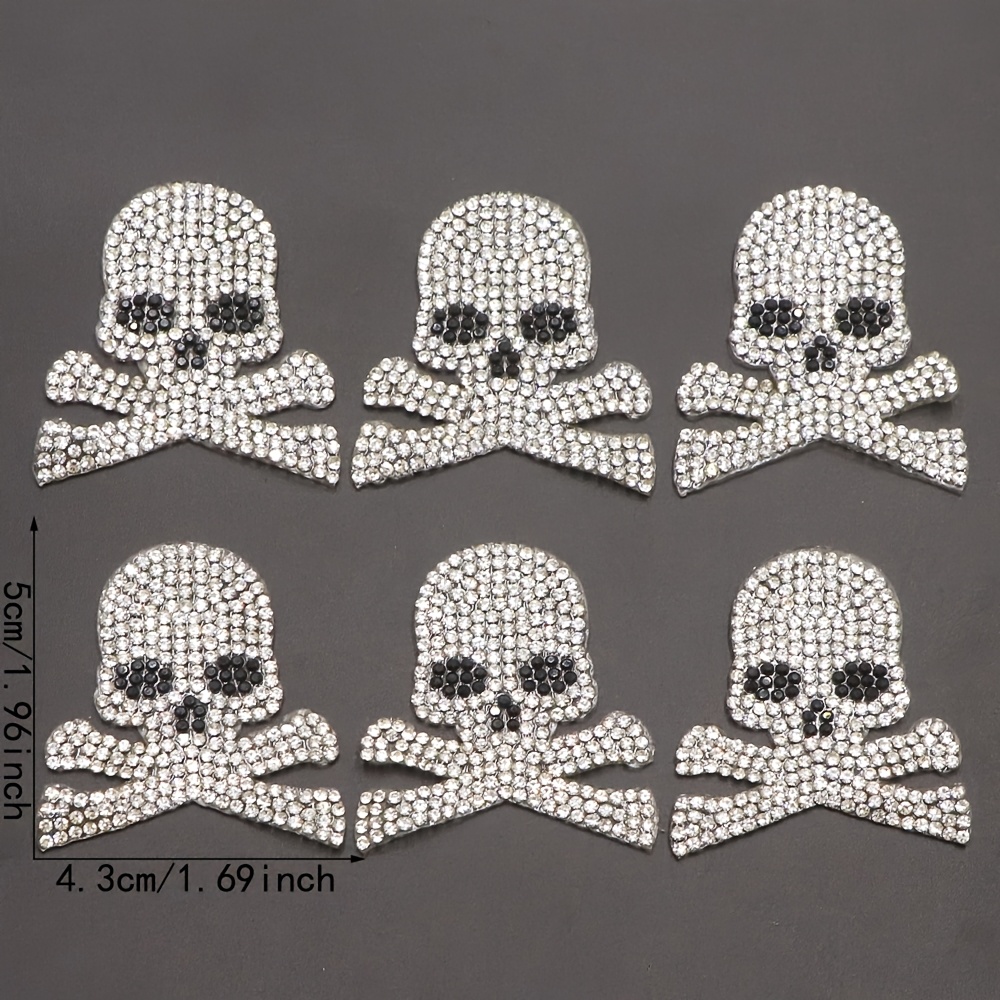 Image of 6pcs Iron On Patches Bling Rhinestone Patches Hot Melt Adhesive Iron On Rhinestone Applique Decoration For Sewing Badges