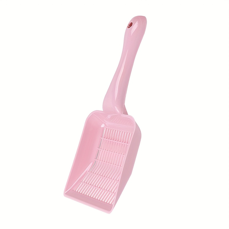 a   sturdy pink and gray plastic cat   with ergonomic handles designed for easy handling and leak proof use   cleaning litter boxes and suitable for all types of cats Product details 1