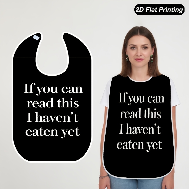 TEMU 1pc 2d Flat Read Not Yet Printed Bibs Fashionable Adult And Elderly Crumb Catcher For , Fun Pattern, Stylish Bib, Durable Construction, Easy To