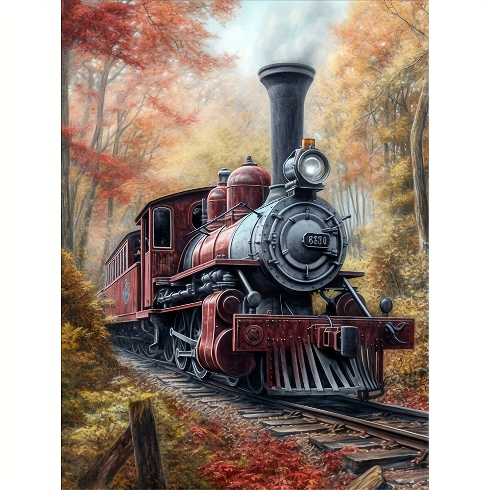 

30*40cm/11.8*15.7in Train Dly 5d Diamond Painting Full Diamond With Number Kits Home And Kitchen Fashior Mosaic Diamond Painting Canvas Wall Decoration Gift Crafts