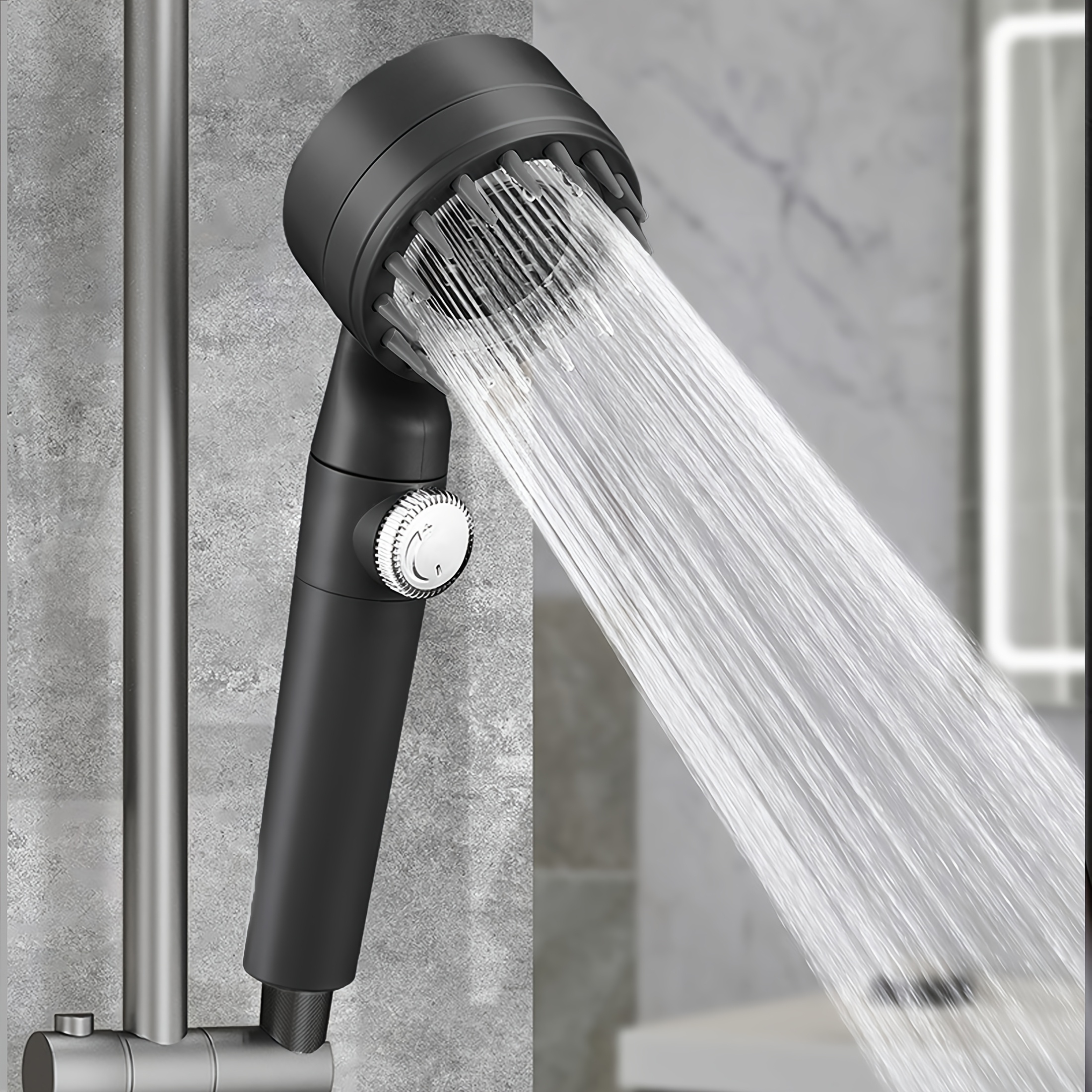 Showerheads And Hand Showers, Handheld Shower With 3 Spray Settings And Stop Button, Showerhead Set, High-pressure Hand Shower, 1.5m Hose, Comb Teeth, Shower Mount For Shower Use
