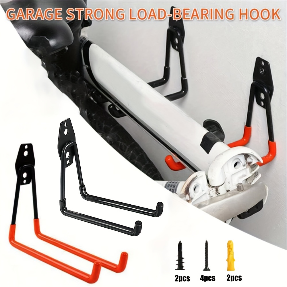 

Heavy-duty Steel Garage Hooks - Versatile Wall Mount Storage For Ladders, Bikes, - Polished Finish, Industrial Hardware Garage Storage Hooks Tool Hangers For Garage