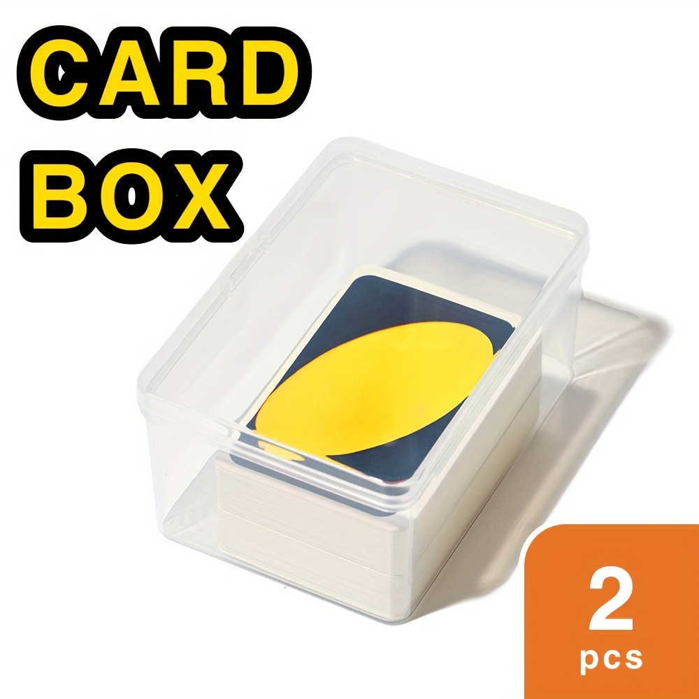 

2pcs Plastic Game Card Case Box Holder, Large Capacity Card Storage Box, Transparent Playing Card Collector', Playing Card Box