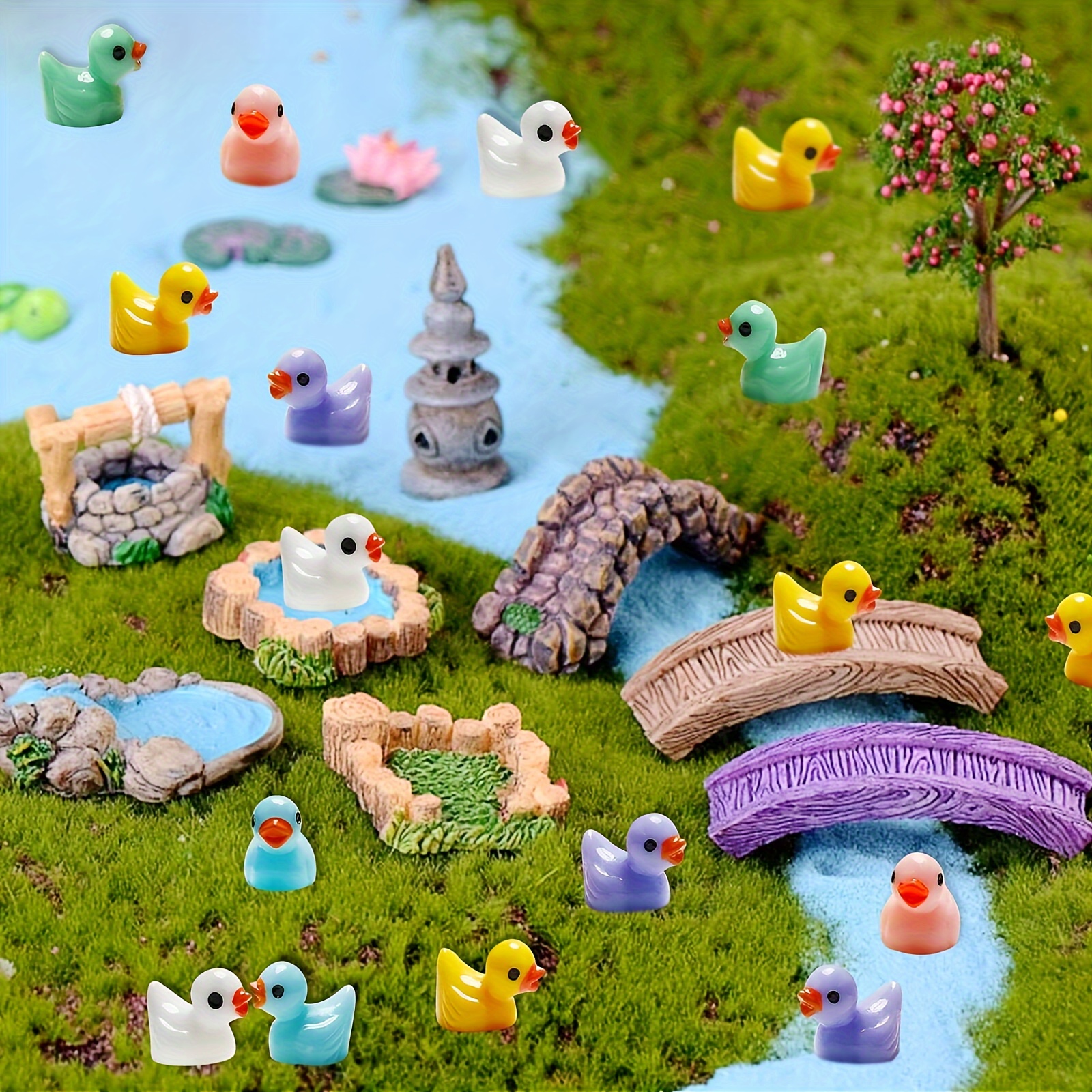 

50/100pcs Mini Resin Ducks, Doll Decorations, Doll House Accessories, Home Decorations, Micro Landscape, Garden Yard Decorations, Birthday Party Decorations, Random Color