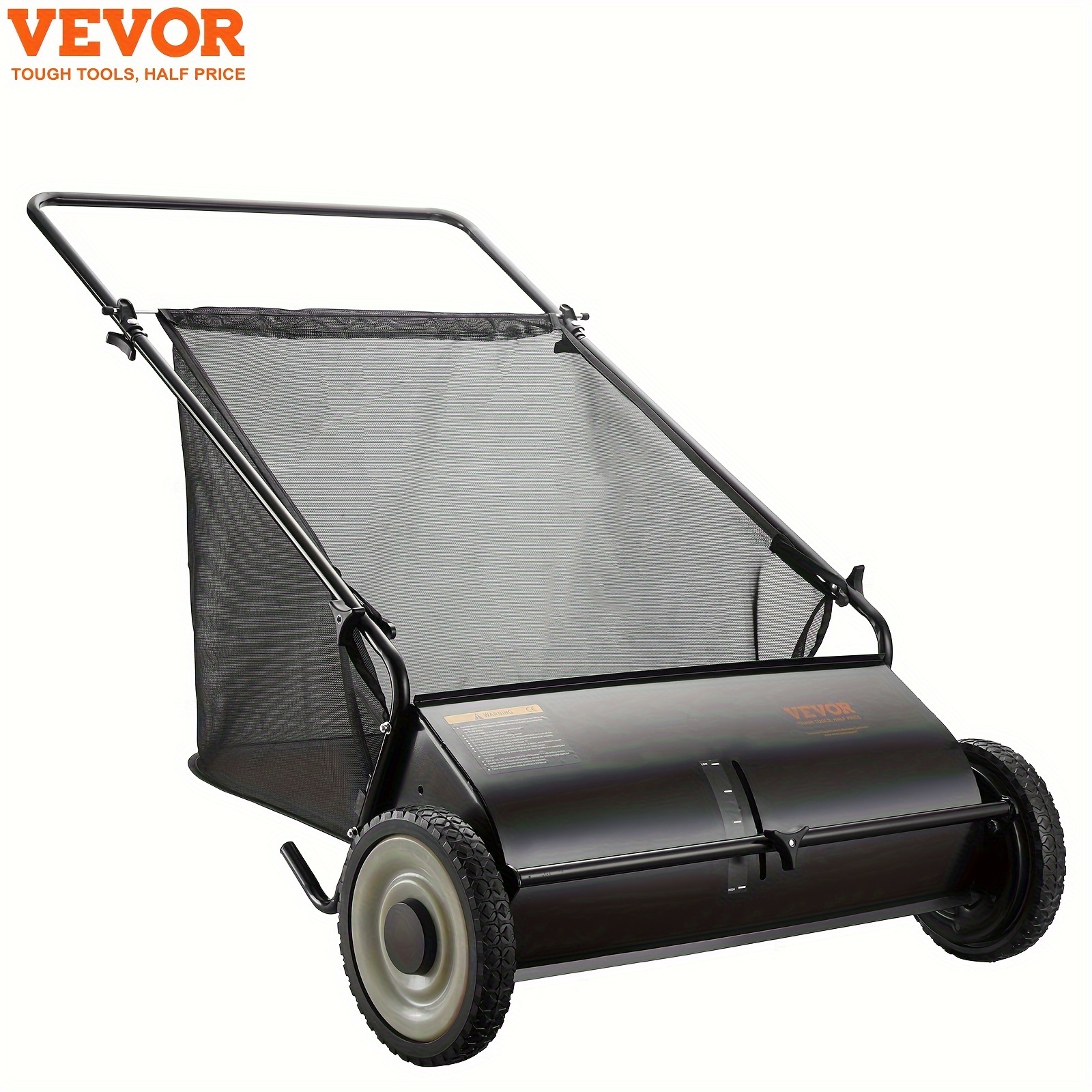 

Push Lawn Sweeper, 26 Inch Leaf & Grass Collector With Large Capacity 7 Ft³ Mesh Collection Bag, Strong Rubber Wheels & Heavy Duty Thickened Steel Durable To Use