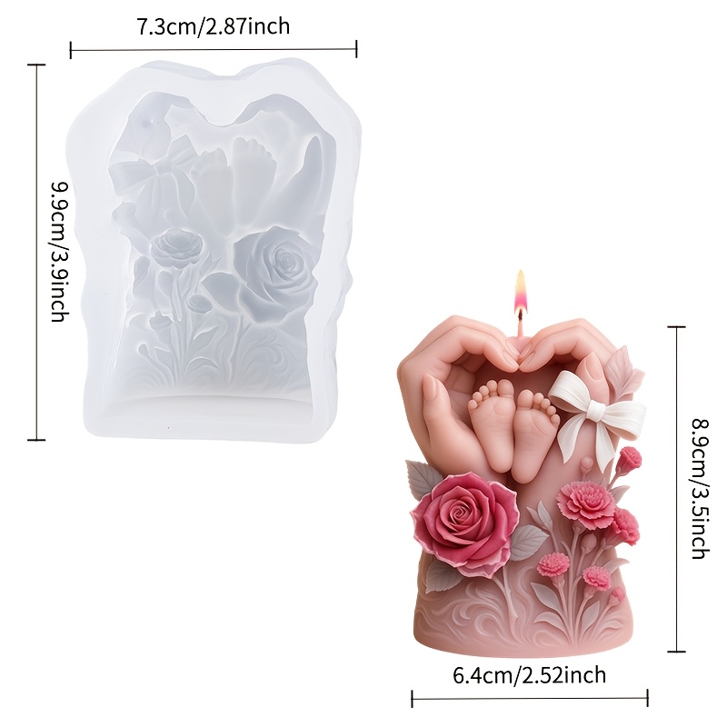TEMU Resin Casting Molds, Hand-held Foot Shape Silicone Molds, High Temperature Resistant, And Easy To Clean, Suitable For Candles, Gypsum, , Cement