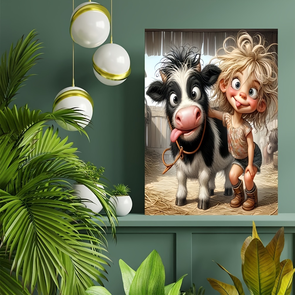 

Extra-large 1000pcs Diy - Cute Cow Design | Durable & Seamless For Adults | Perfect For Family Fun On Birthdays, , Thanksgiving, Easter | 19.7"x27.5