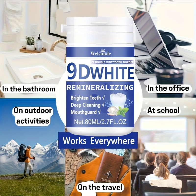 3pcs 9  remineralizing hydroxyapatite tooth powder 240ml 8 1fl oz deep cleaning mint flavored   ideal for oral health hygiene tooth brightening powder for   men and women ideal for daily deep cleaning of teeth Product details 5