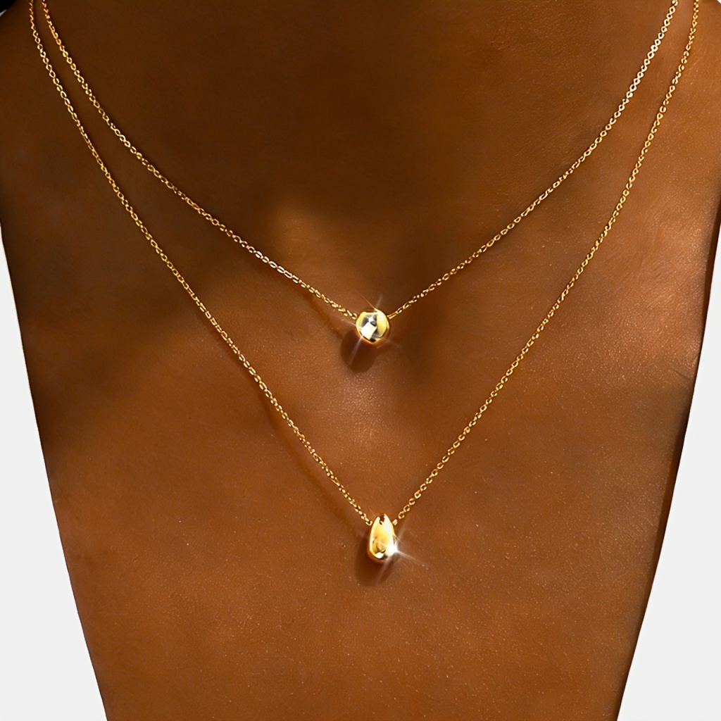 Style 1: Elegant Double-layer Layered Necklace, Ins-style Fashion Jewelry For Women. Suitable For Prom Parties, Date Wear, Mother's Day, And Valentine's Day Gifts