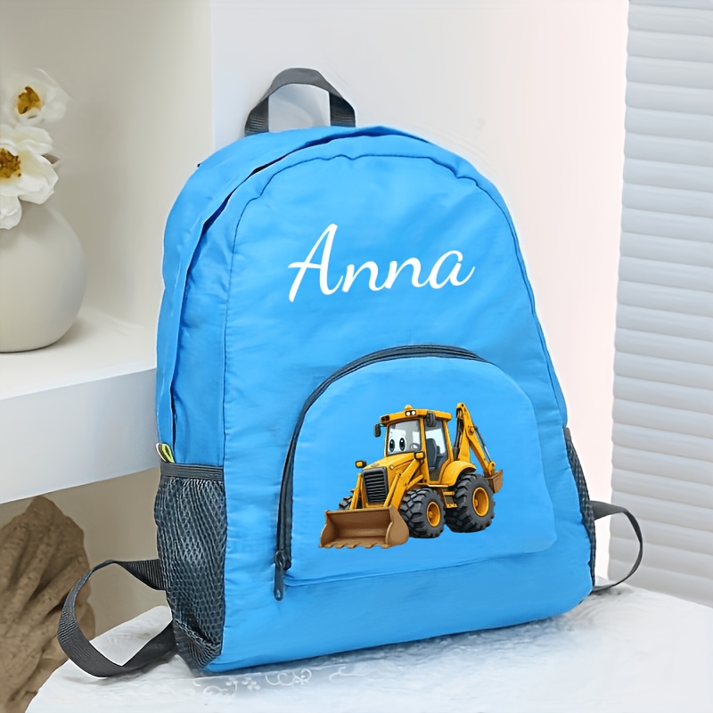 TEMU A Custom-name Folding Backpack Made Of Lightweight Nylon With Zipper Closure, Adjustable Shoulder Straps, Foldable Design, Durable And Easy To