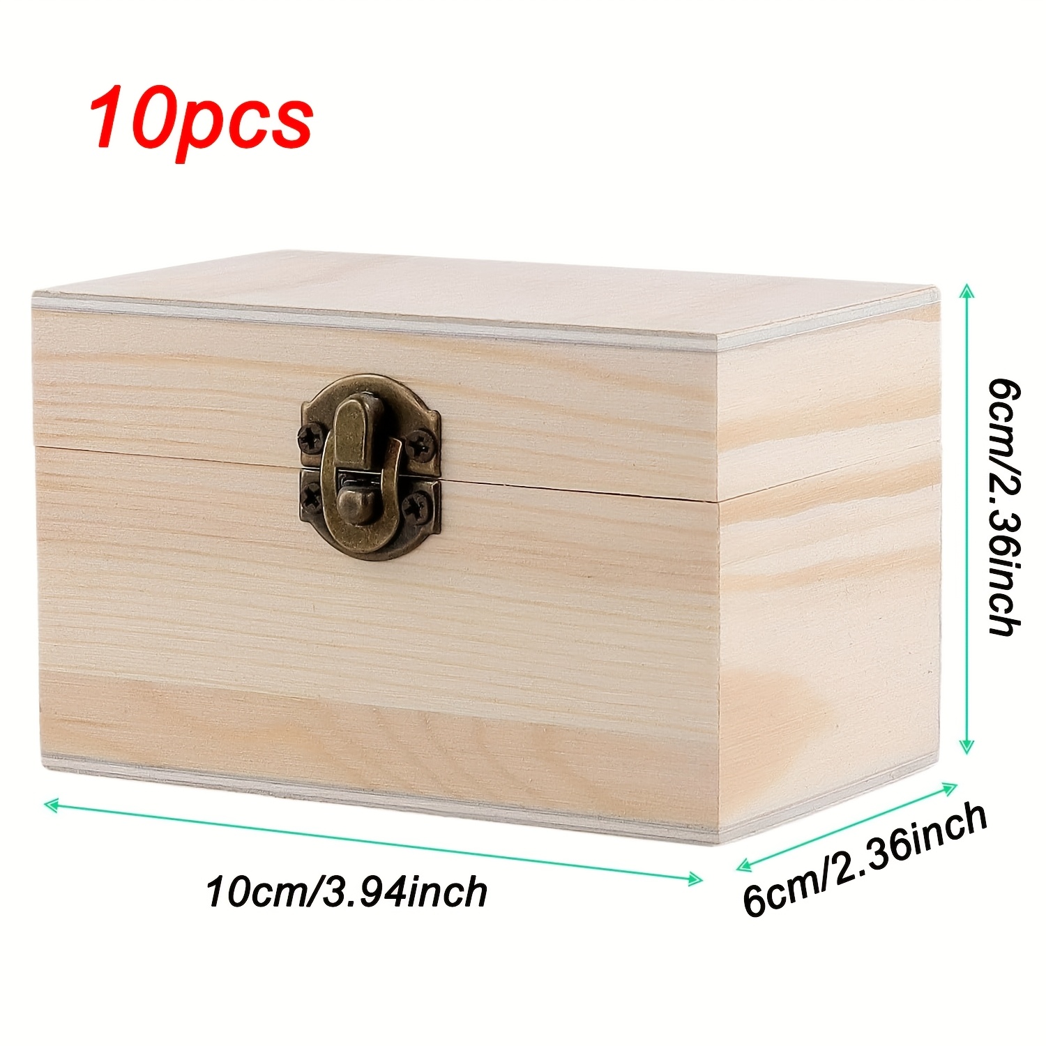 Image of 10pcs 3.94 X 2.36 X 2.36 Inch Bubble Wood Jewelry Box Small Bubble Wood Box, Small Wooden Box For Crafts, Wooden Box With Hinged Lid, Wooden Box For Diy, Storage, Gifts, Jewelry Boxes