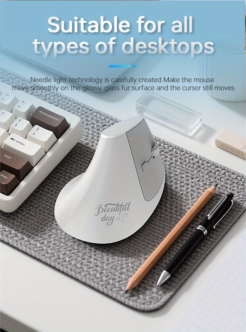 AJAZZ I300 Wireless Dual-Mode BT+2.4G Ergonomic Mouse, 1600 DPI, Ultra-Quiet Keys, Approx. 84g Lightweight, 400mAh Battery Life