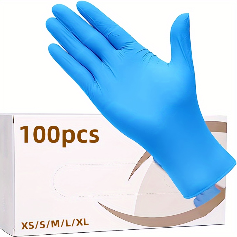 

100pcs, Disposable Blue Nitrile Gloves, Waterproof Dishwashing Gloves, Durable Anti-static Working Gloves, Household Cleaning Gloves, Multifunctional Food Grade Nitrile Gloves, Household Gadgets