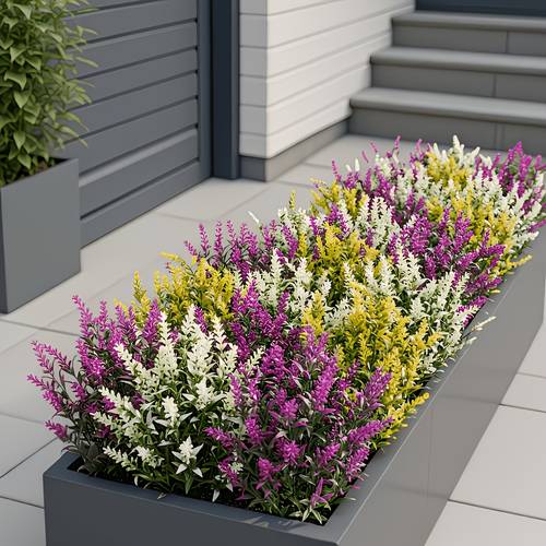 27pcs set of artificial lavender flowers white yellow and plastic faux flowers colorful 3 beautiful artificial flowers for winter christmas decor spring and decoration suitable for outdoor gardens