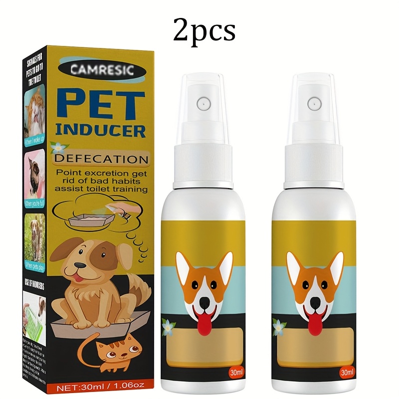 TEMU 2pcs Pet Training Spray For Dogs - Positioning Defecation Induction Aid, Plastic, Uncharged, Ideal For Home Use & Holiday Promotion