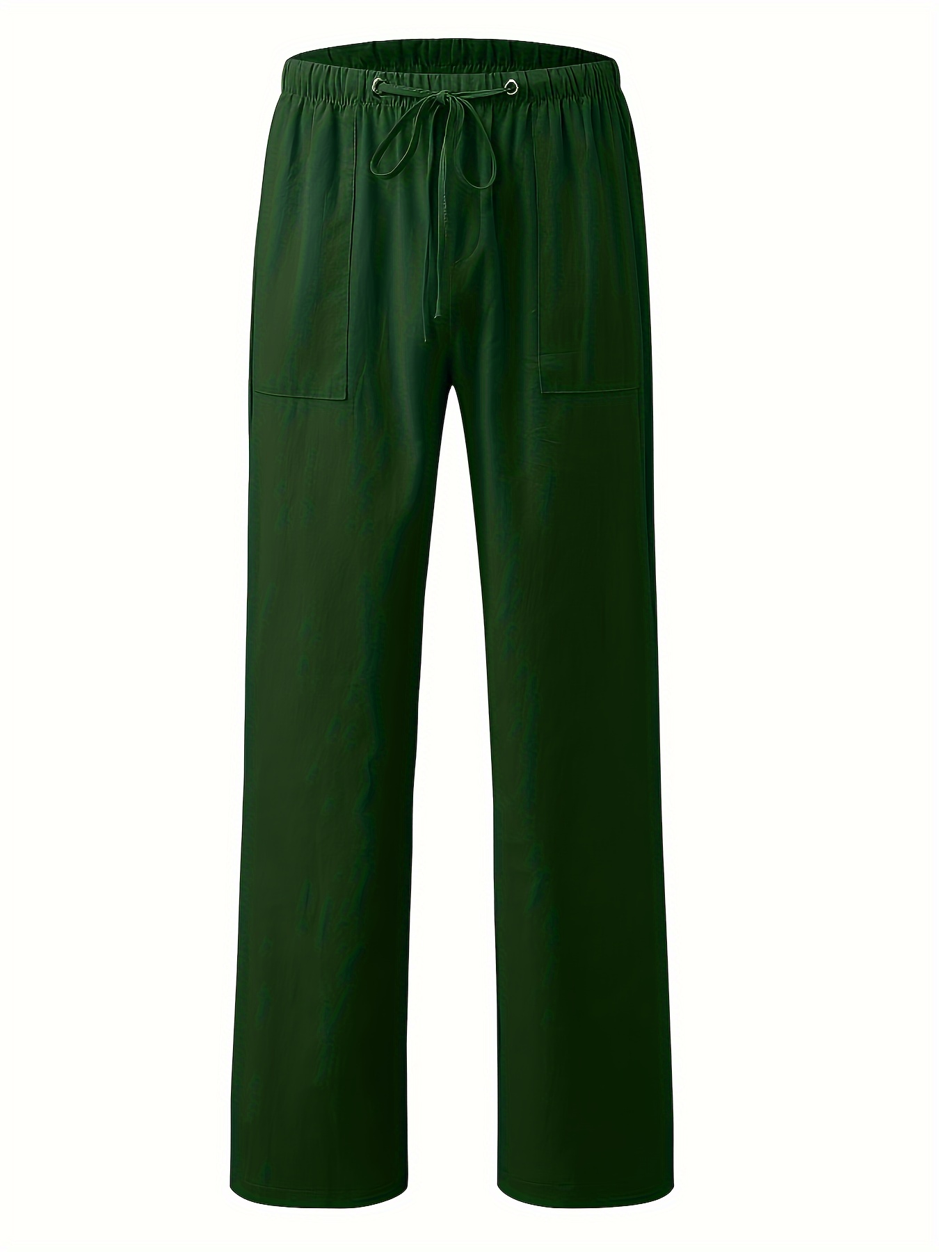 YUHAOTIN Joggers for Men Green Big and Tall Joggers for Men Men's Linen  Capri Pants Lightweight Loose 3/4 Shorts Drawstring Elastic Waist Baggy  Wide Leg Casual Beach Yoga Trousers 