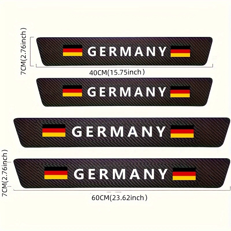 1pc/4pcs/5pcs Germany Flag Carbon Fiber Door Sill Protector Decoration Entry Guard Scraper Film For , Truck, Suv Front/rear Door