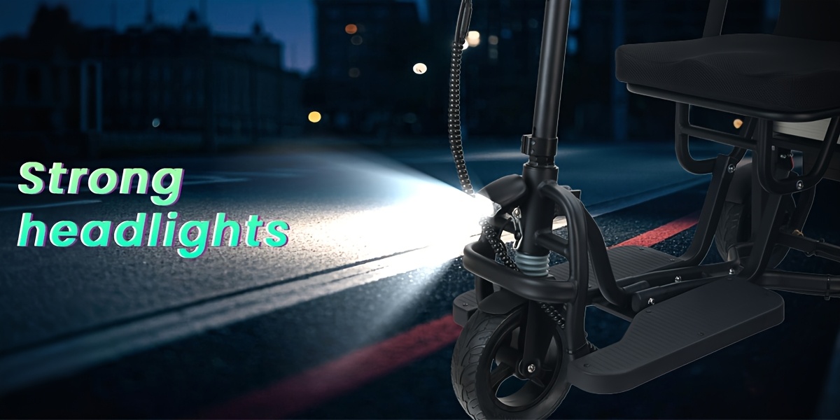 lightweight folding mobility scooter for seniors with 12ah 25 mile range electromagnetic brake scooter with rear storage padded absorption airline approved no assembly Product details 5